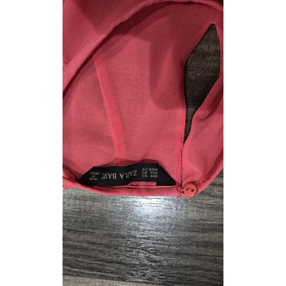 ZARA Basic Women’s Coral Sleeveless Blouse Top Size XS - Picture 5 of 10